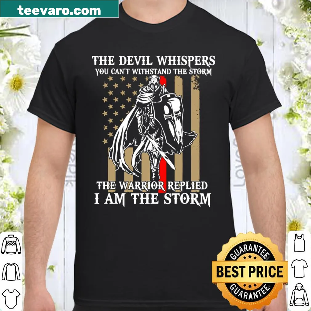 Illustrative shirt featuring a knight theme and US flag