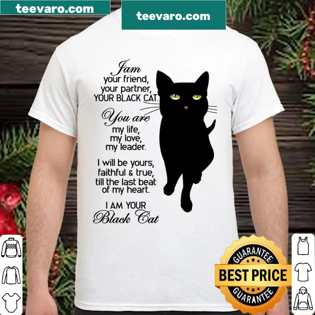 Shirt expressing love for a black cat with heartfelt phrases