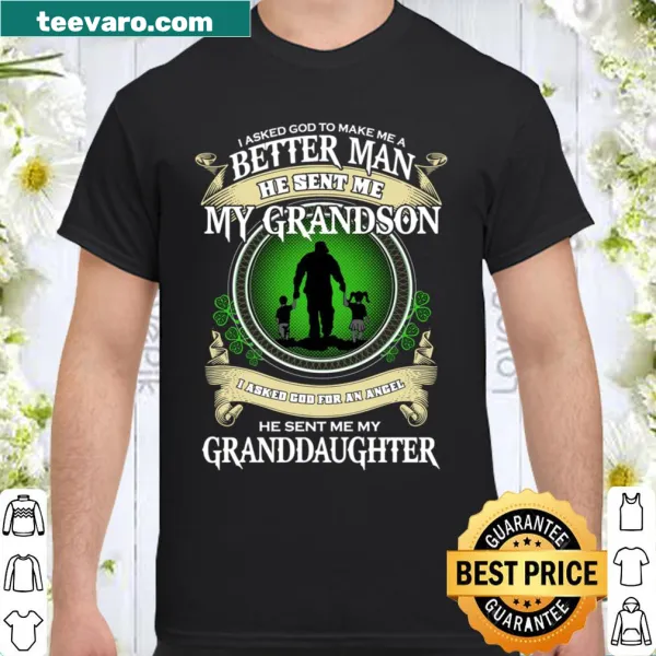 Sentimental t-shirt with 'I Asked God For An Angel He Sent Me My Granddaughter' text