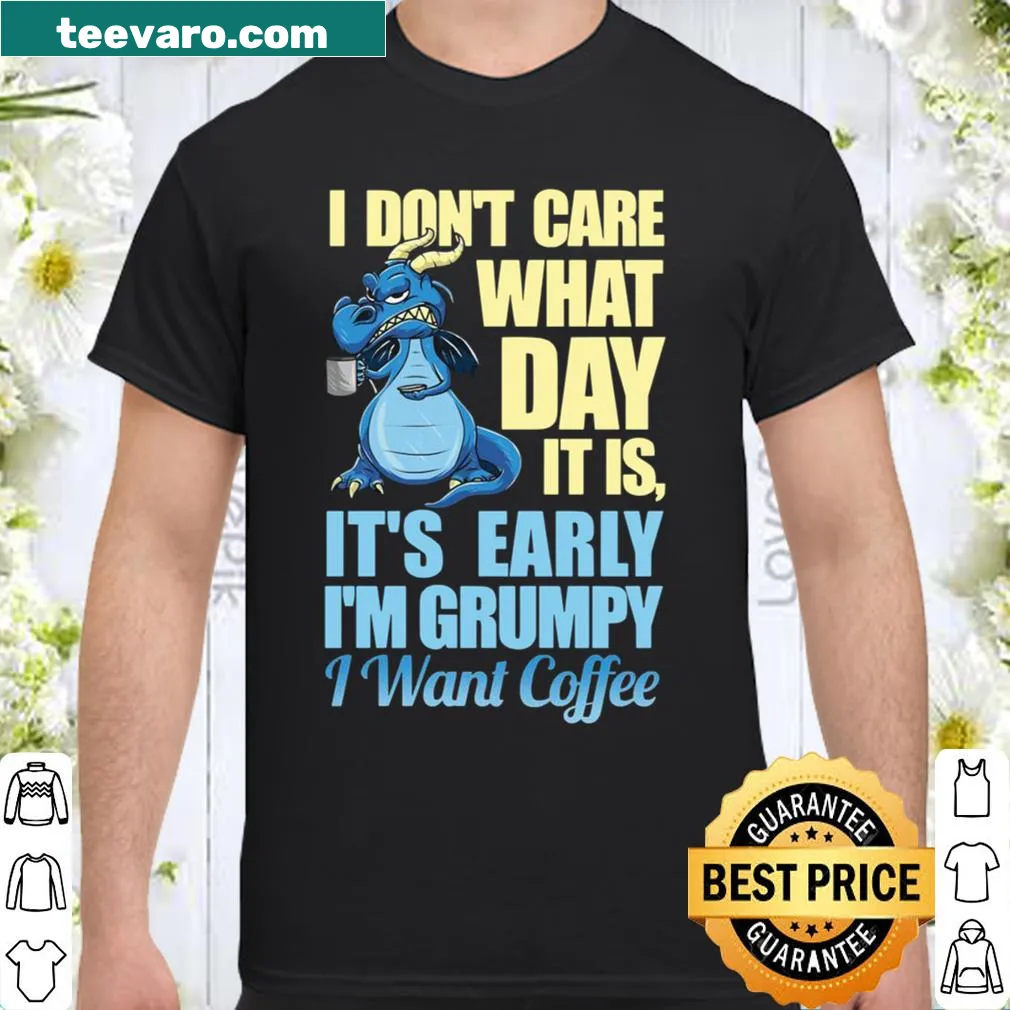 Humorous shirt about needing coffee in the morning