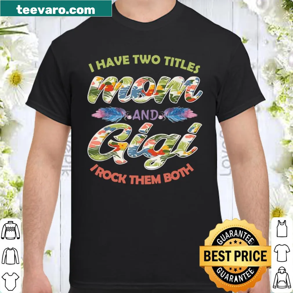 Heartfelt Mom and Gigi shirt with typographic design