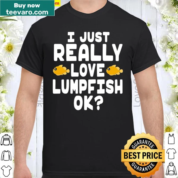 Cute cartoon graphic of a lumpfish with playful text