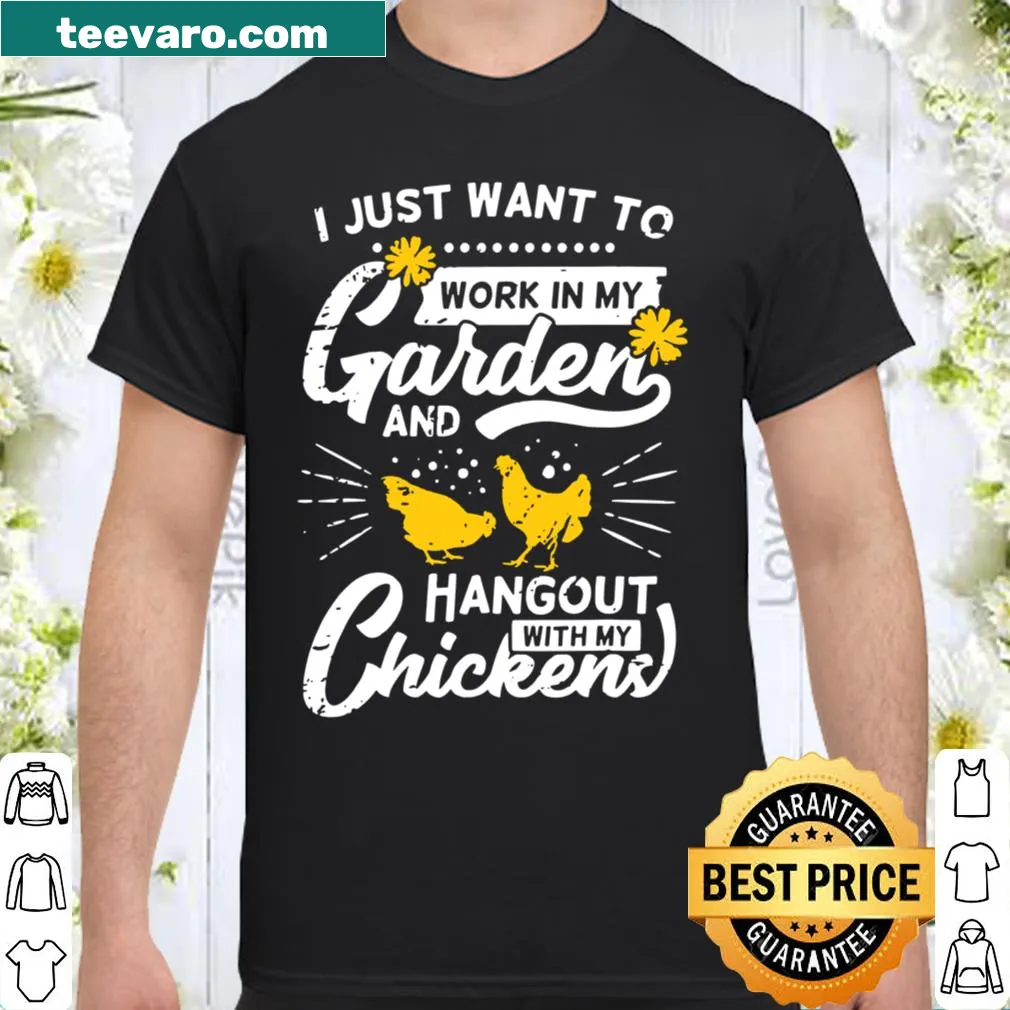 Playful graphic shirt featuring text about hanging out with chickens