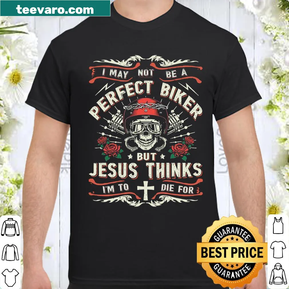 Humorous shirt blending biker culture and faith in Jesus.