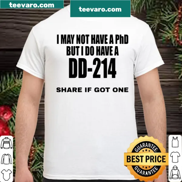 T-shirt with proud text about military service and DD-214