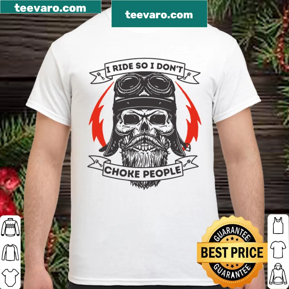 Humorous motorcycle-themed shirt with a clever saying