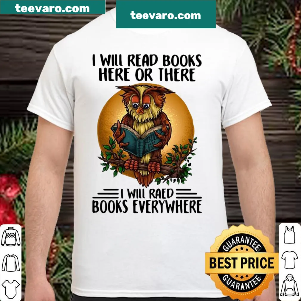 Whimsical reading-themed shirt with a playful quote