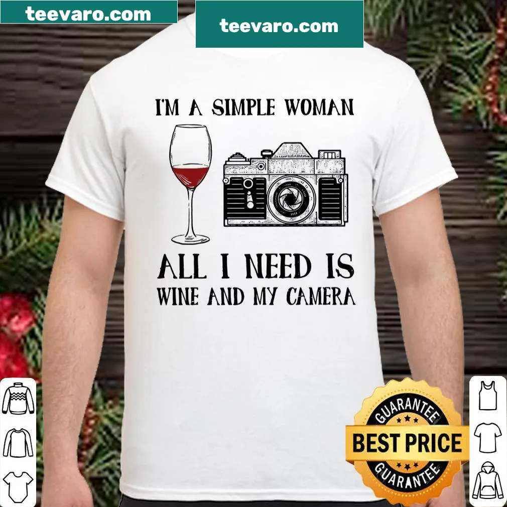 Shirt featuring typography about wine and photography