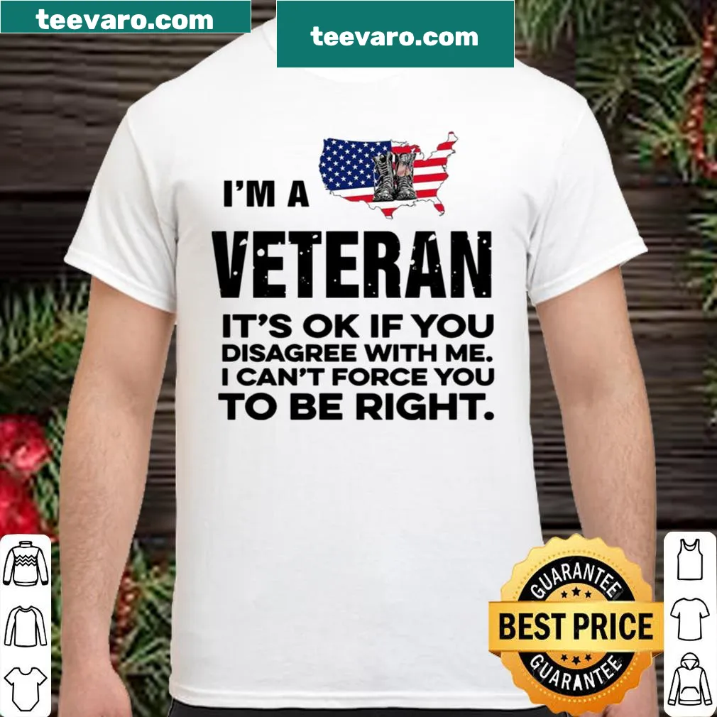 Edgy veteran shirt with bold text