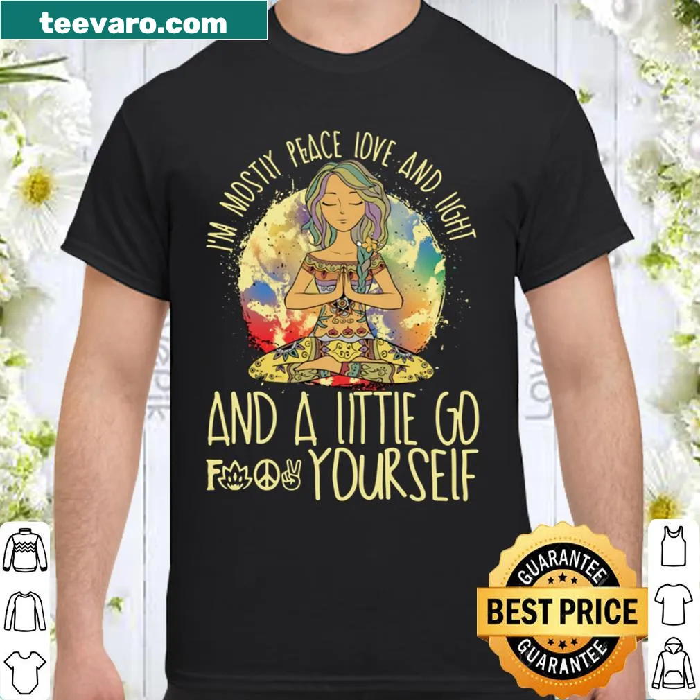 Vintage-style shirt with 80s hippie theme and positive message.