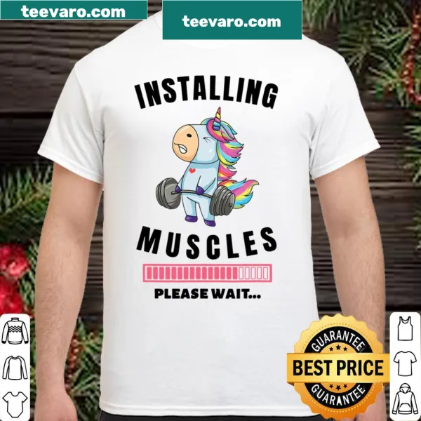Illustrated unicorn lifting weights with a motivational quote