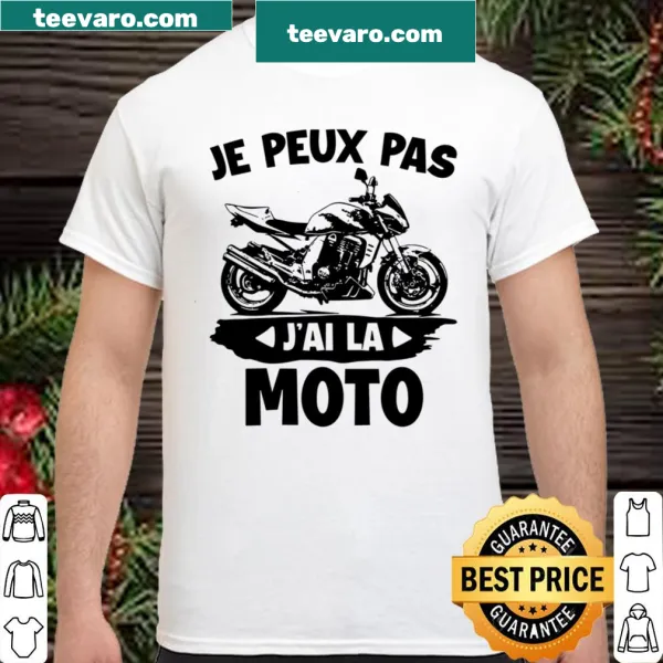 Funny motorcycle themed shirt with bold text in French