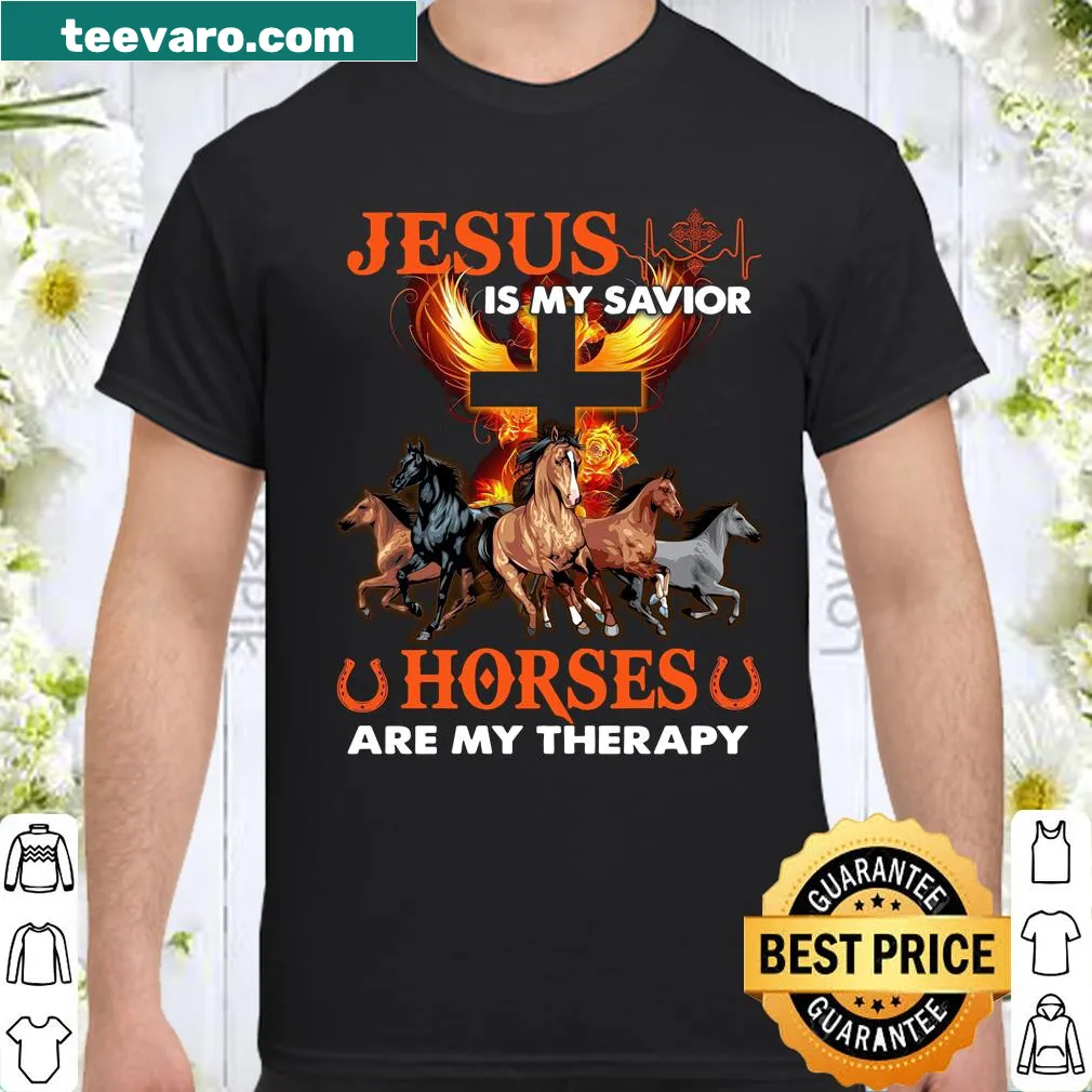 Shirt with typography about faith and love for horses as therapy