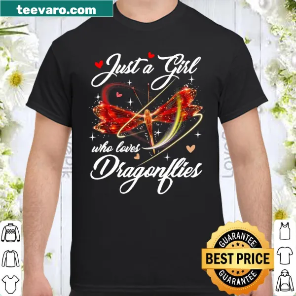 Charming dragonfly illustration on a nature-inspired shirt.