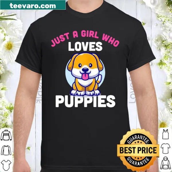 Cute shirt design expressing love for puppies, perfect for kids