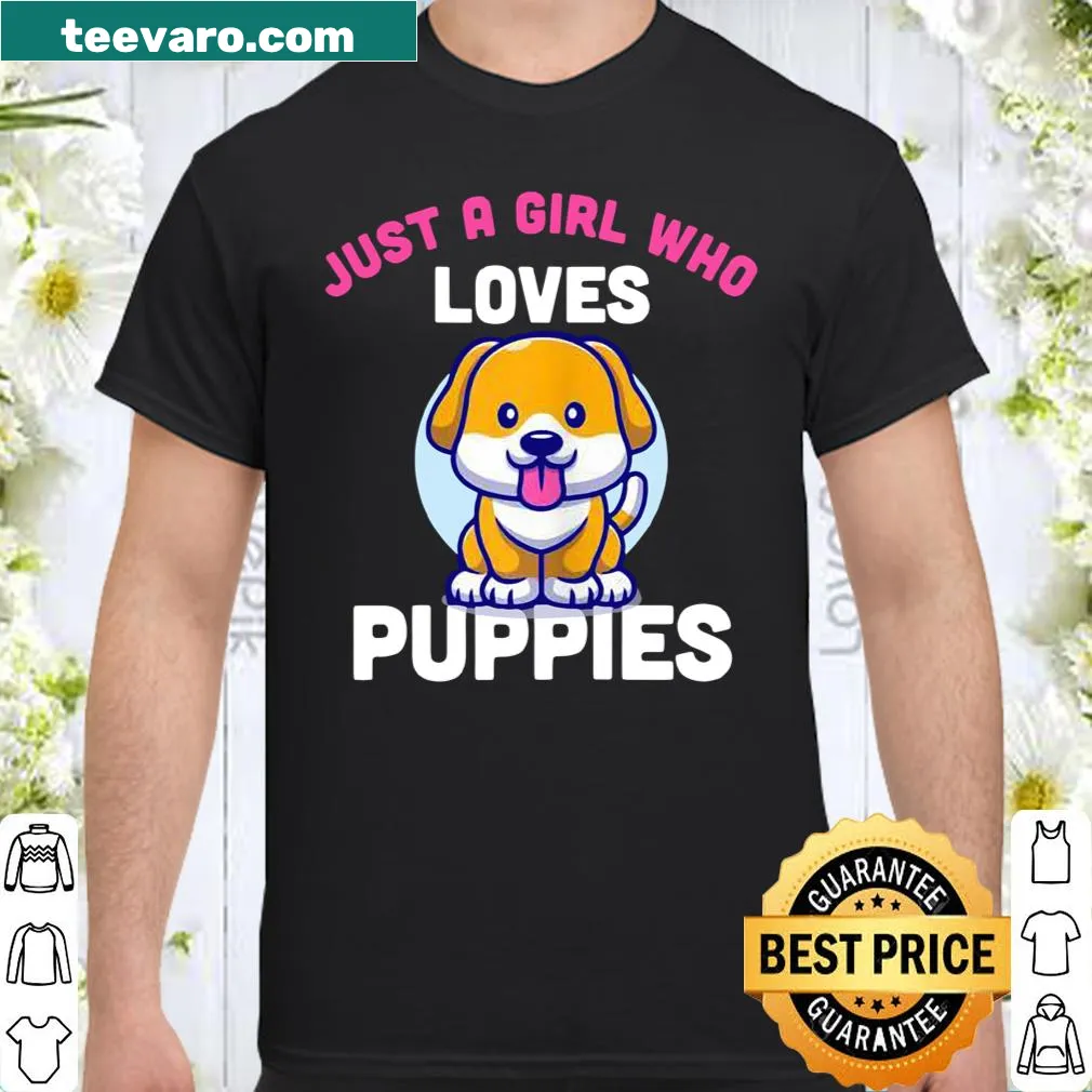 Cute shirt design expressing love for puppies, perfect for kids