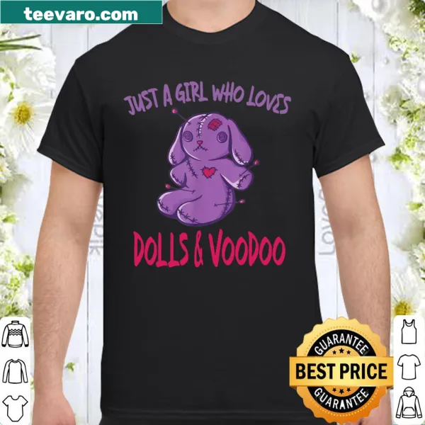 Cute pastel goth shirt with dolls and voodoo theme.