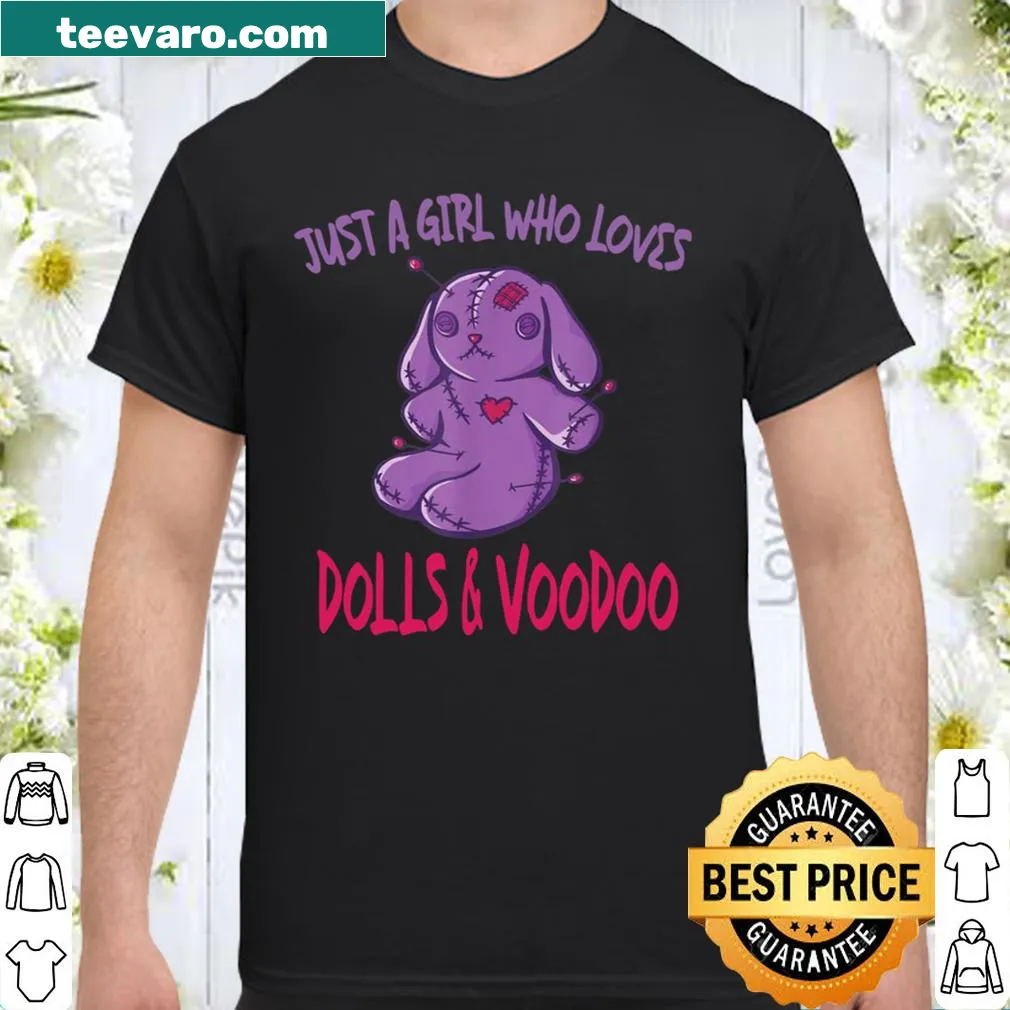 Cute pastel goth shirt with dolls and voodoo theme.