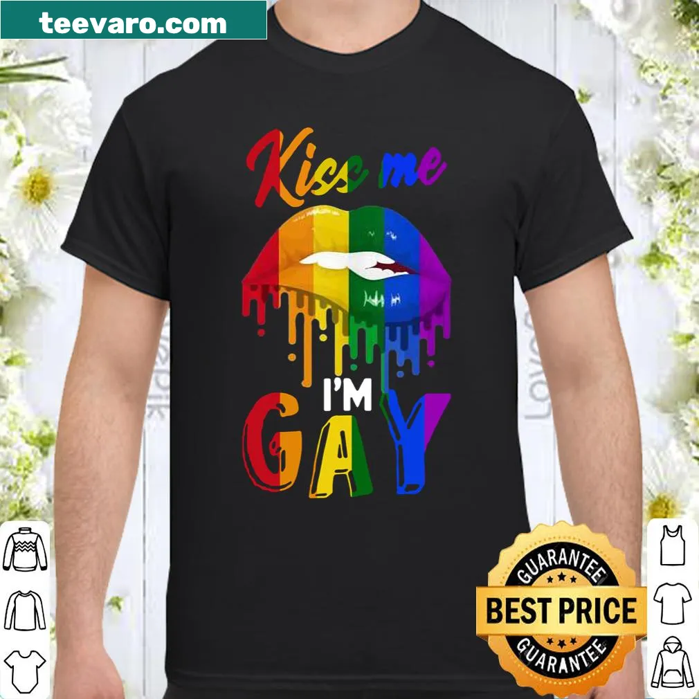 Pride shirt with playful 'Kiss Me, I'm Gay' text