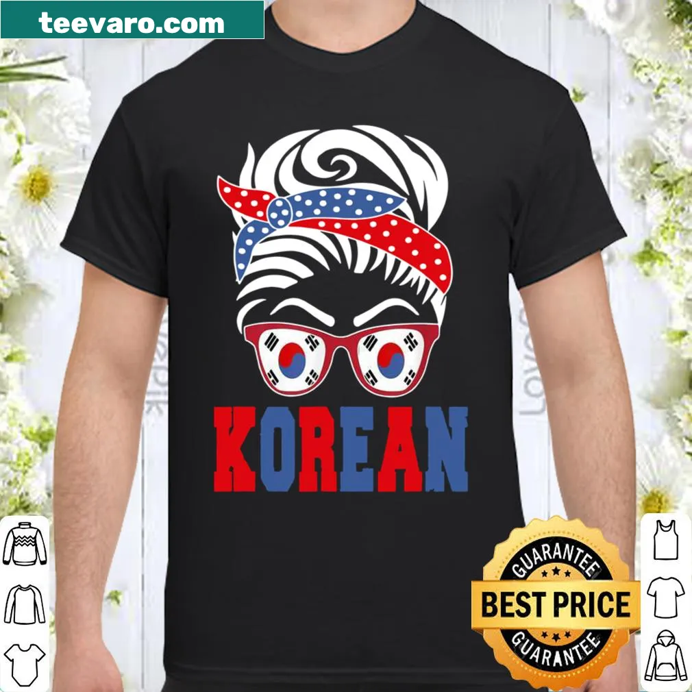 Korean heritage shirt featuring Korea flag and graphic of a Korean girl