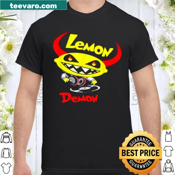 Cartoon Lemon Demon DJ graphic on a playful shirt