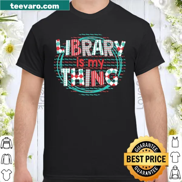 Library-themed shirt celebrating the love of reading and books