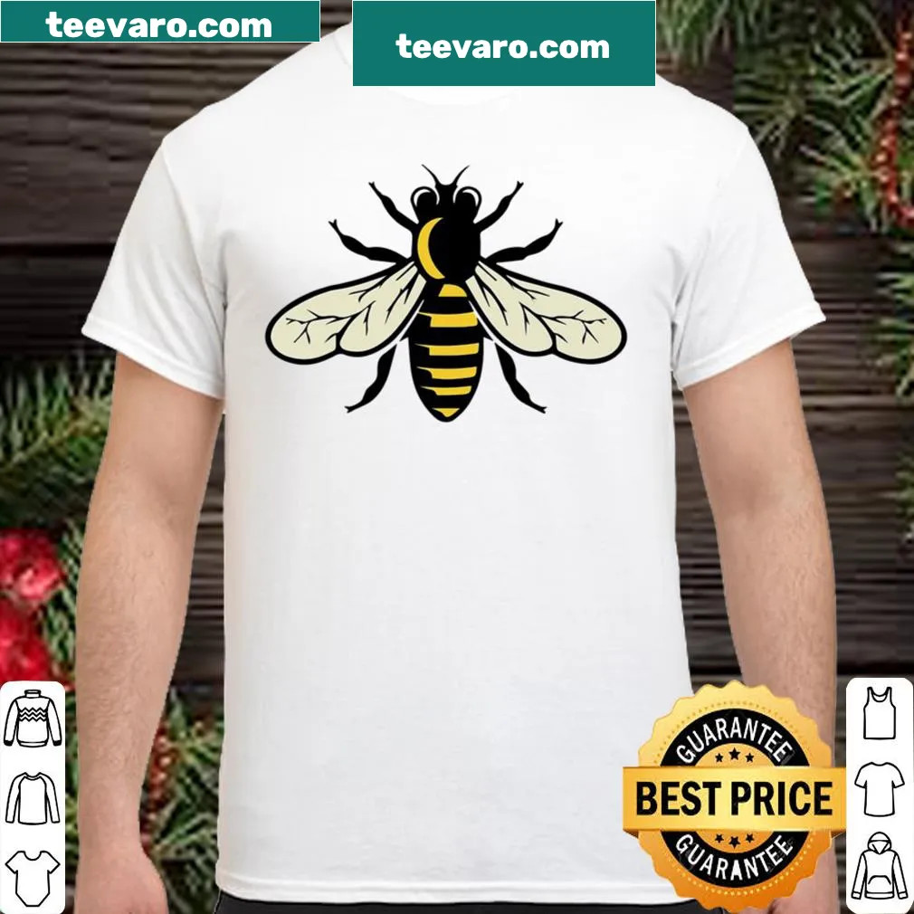 Bee illustration shirt celebrating pollinators and nature