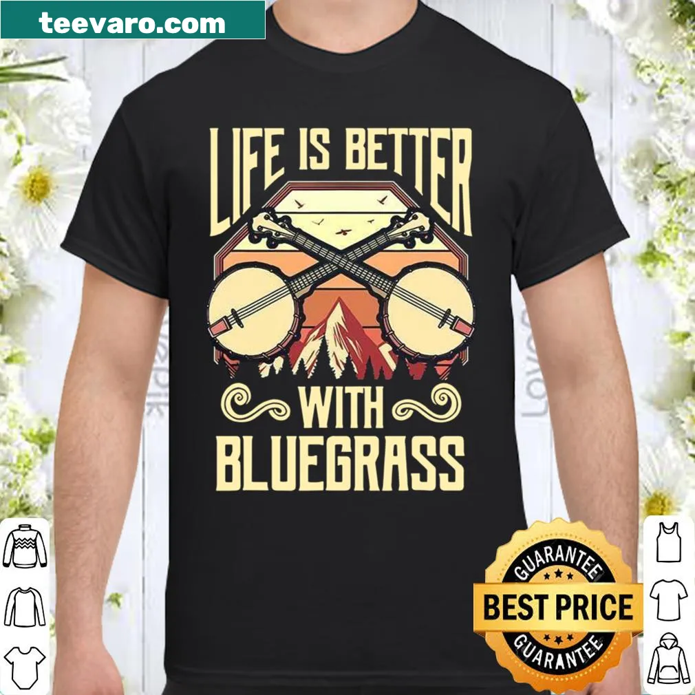 Bluegrass music themed t-shirt with uplifting text