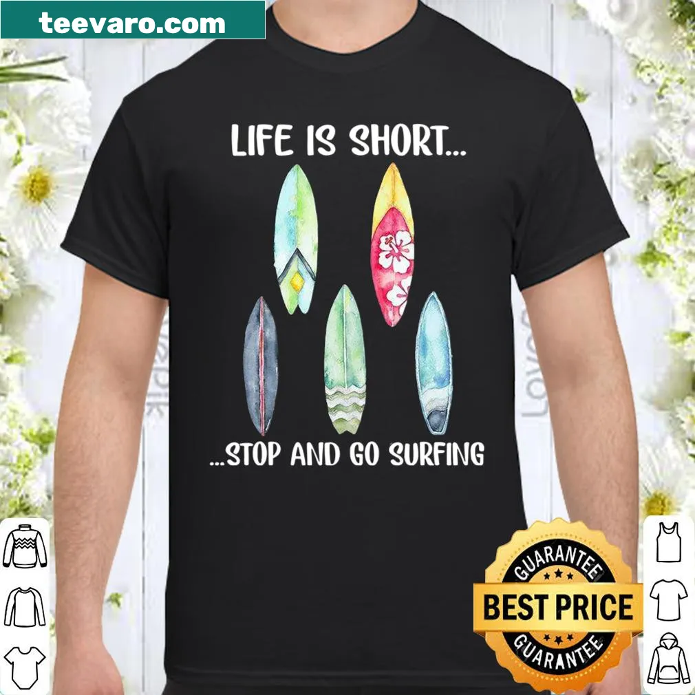 Inspirational surfing-themed t-shirt with motivational text