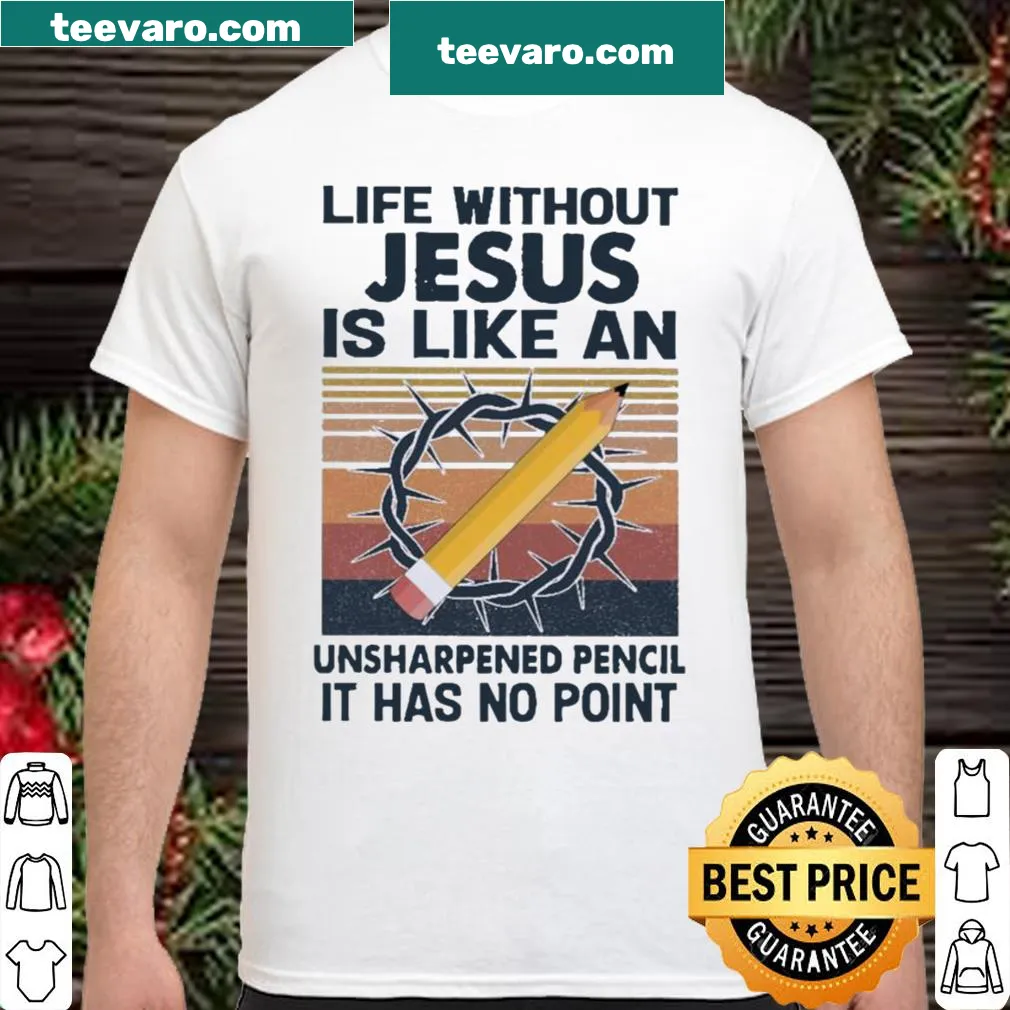 Vintage shirt with a faith-inspired message about Jesus and pencils