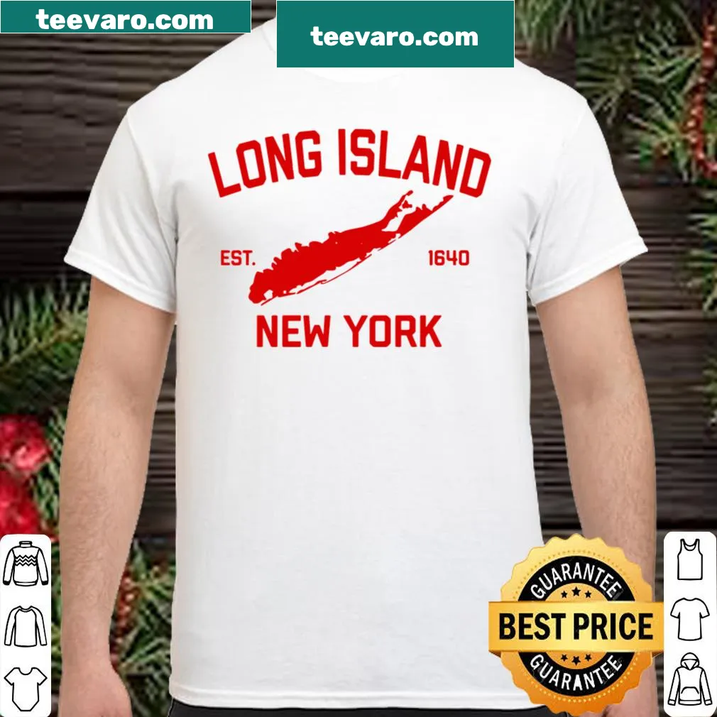 Illustrated map of Long Island on a souvenir shirt