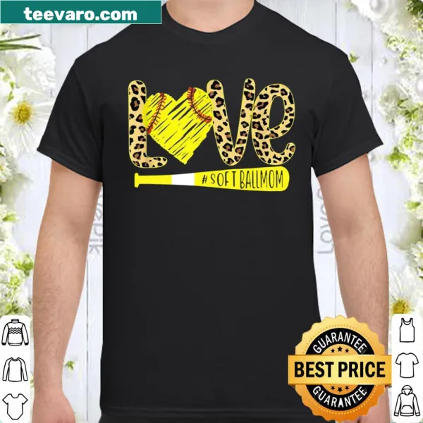Softball mom T-shirt with text 'Love Soft Ball Mom'