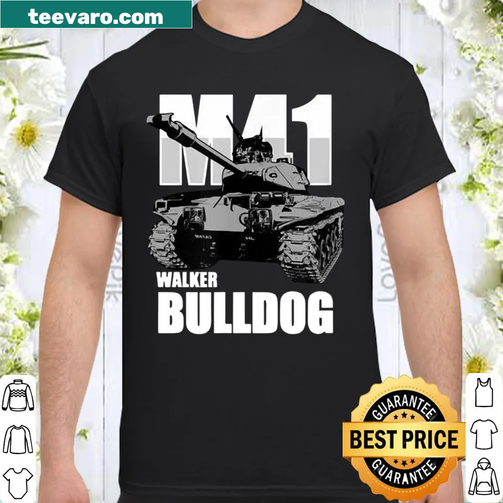 Shirt featuring an illustration of the M41 Walker Bulldog tank, celebrating military history.