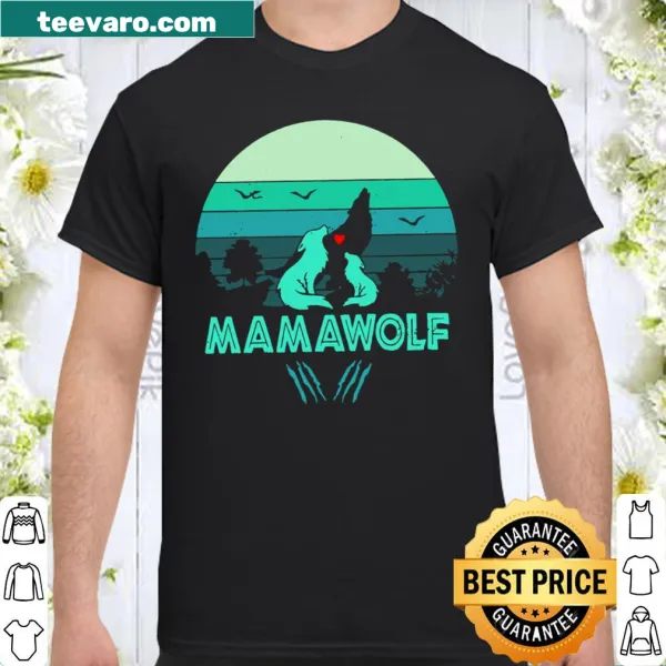 Mama wolf graphic t-shirt celebrating motherhood