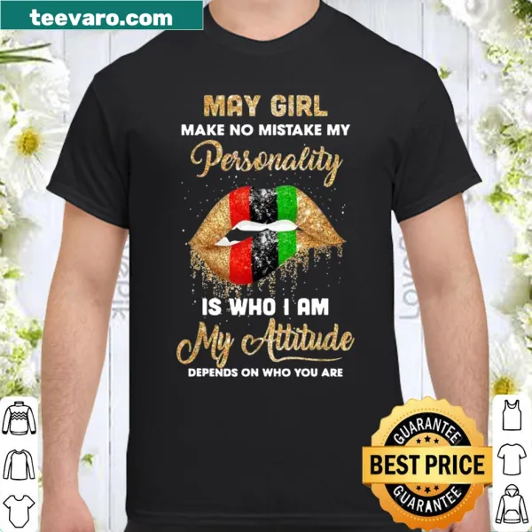 Playful May birthday shirt featuring Gemini zodiac and lip design