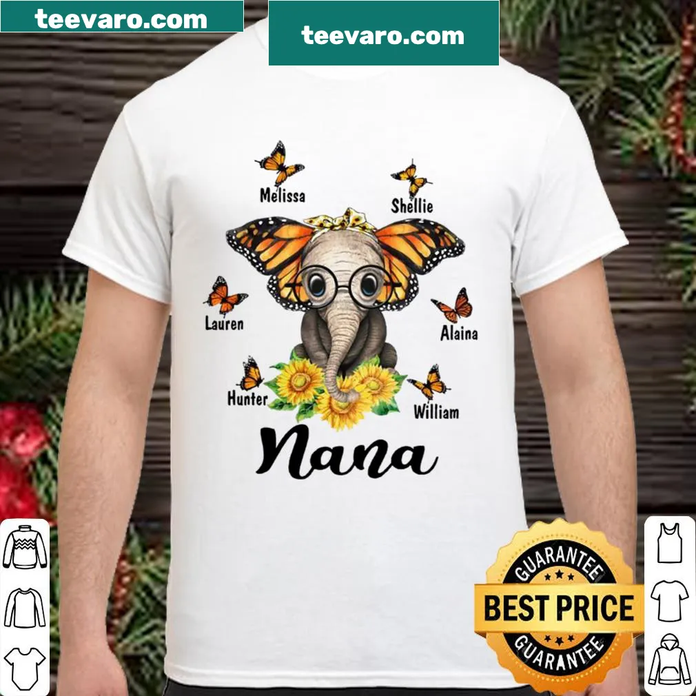 Sentimental shirt for grandmas featuring grandchild names