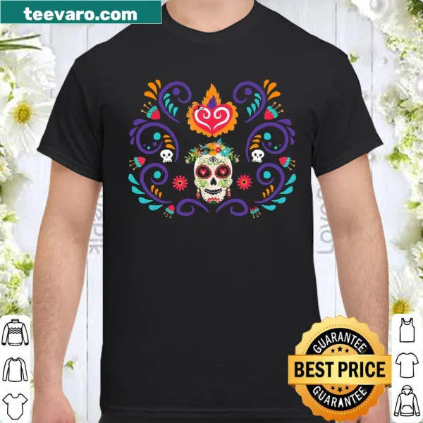 Artistic sugar skull design honoring Día de los Muertos