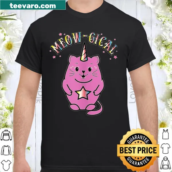 Cute cat unicorn shirt with whimsical design
