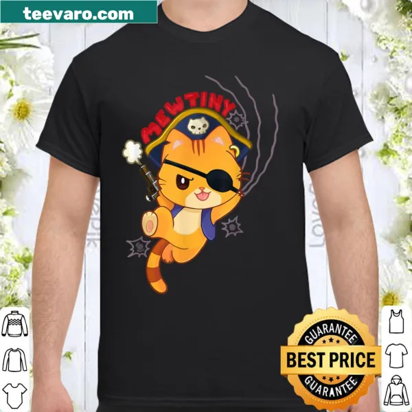 Cartoon pirate cat design on a fun shirt