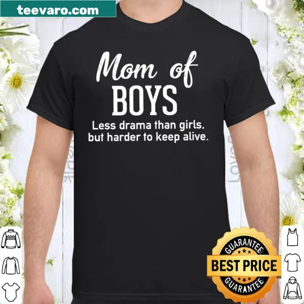 Humorous typography shirt for moms of boys