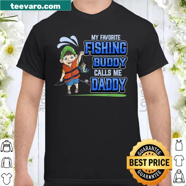Vintage-style shirt with fishing buddy graphic and text