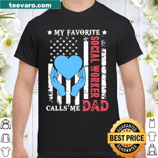 Wholesome shirt for dads with social worker theme and USA flag design