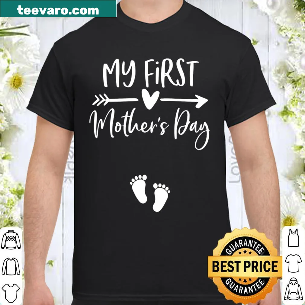 Typography shirt celebrating first Mother's Day for a mom-to-be