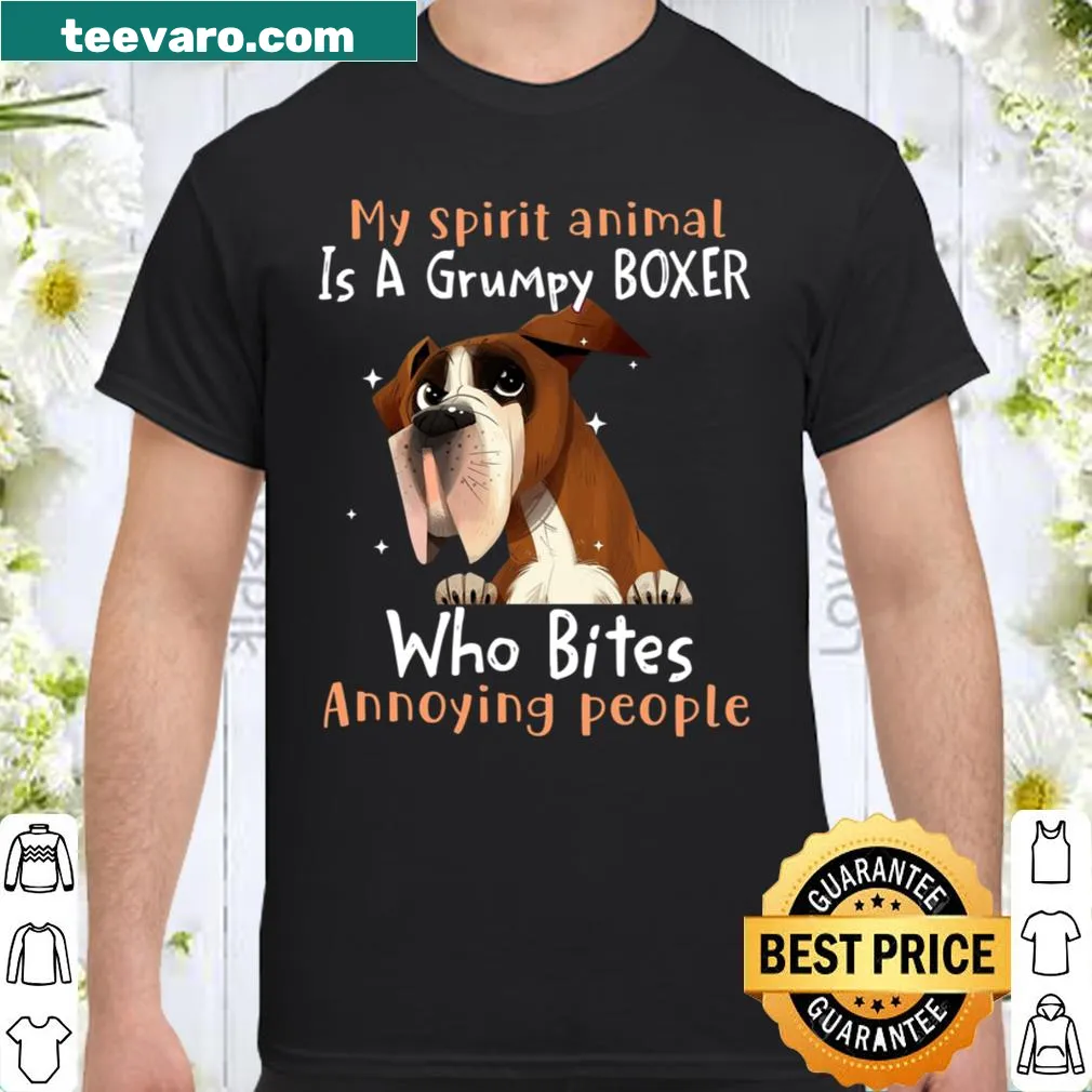 Vintage-style shirt with a grumpy boxer graphic and humorous text.