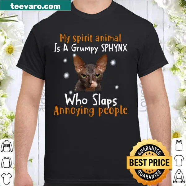 Funny Sphynx cat graphic with humorous text