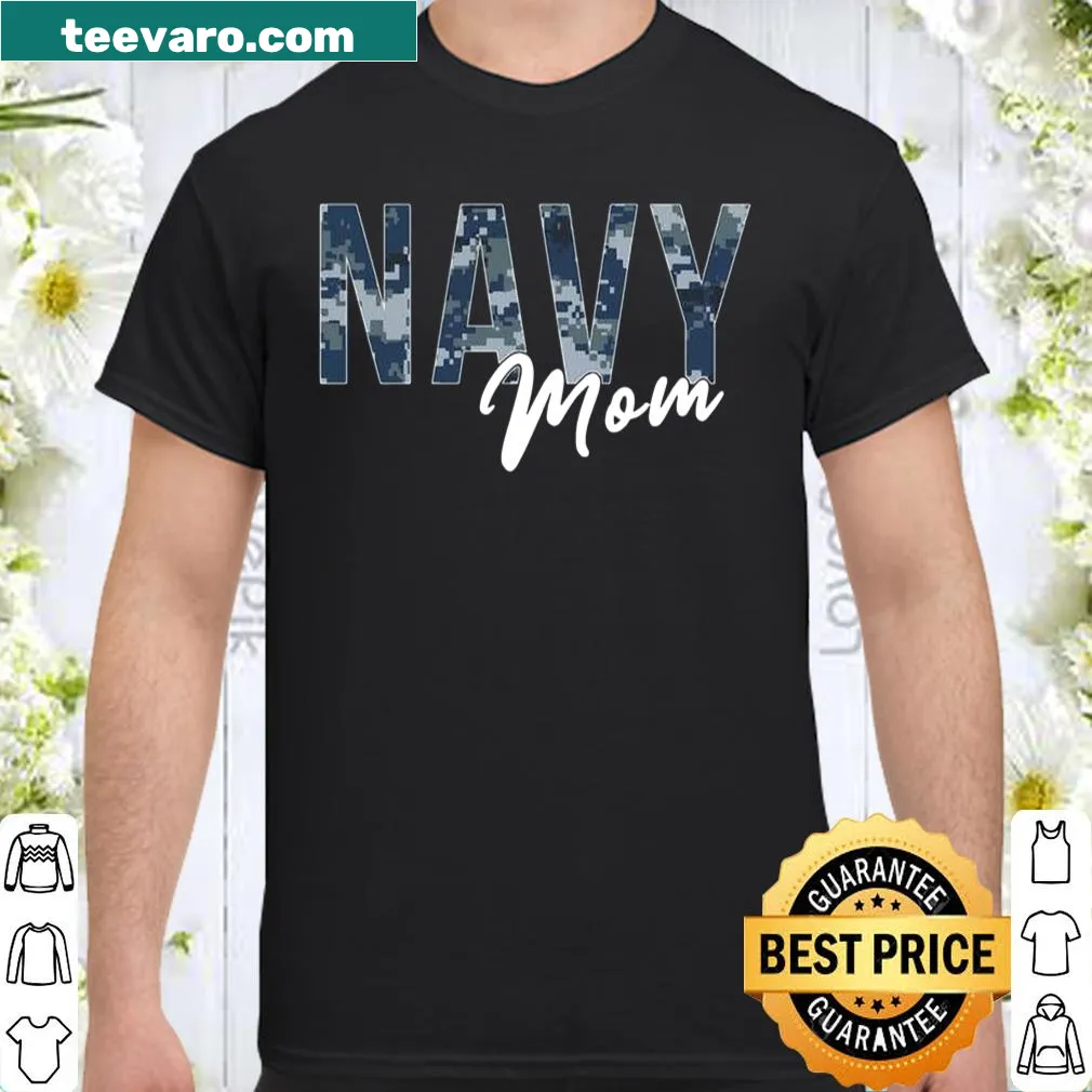 Navy Mom t-shirt featuring a clean, bold design