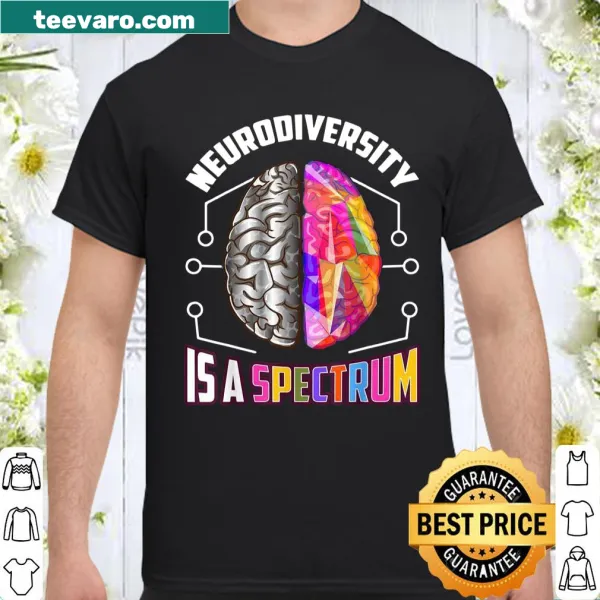 Illustrative shirt featuring a colorful brain design celebrating neurodiversity