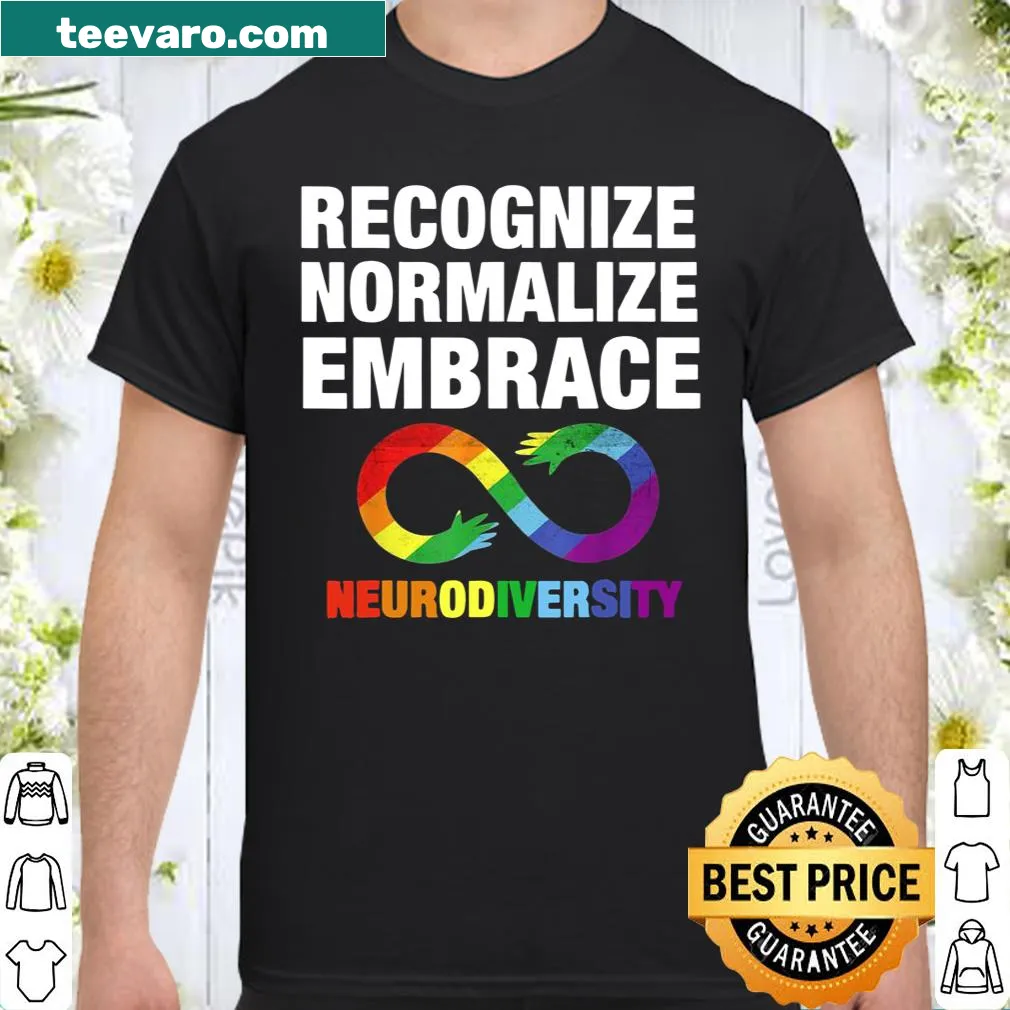 Vintage distressed shirt featuring rainbow infinity symbol for neurodiversity