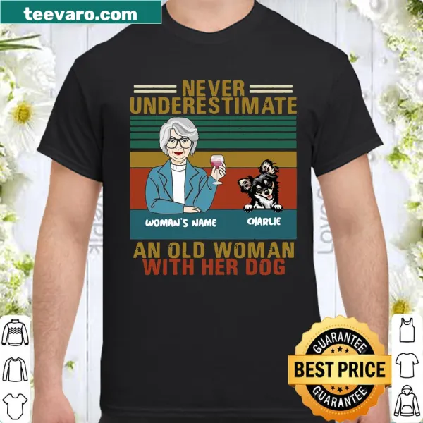 Charming shirt featuring text about old women and their dogs