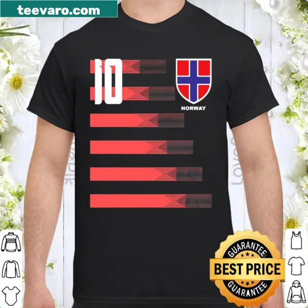 Soccer shirt featuring Norway flag and soccer graphics